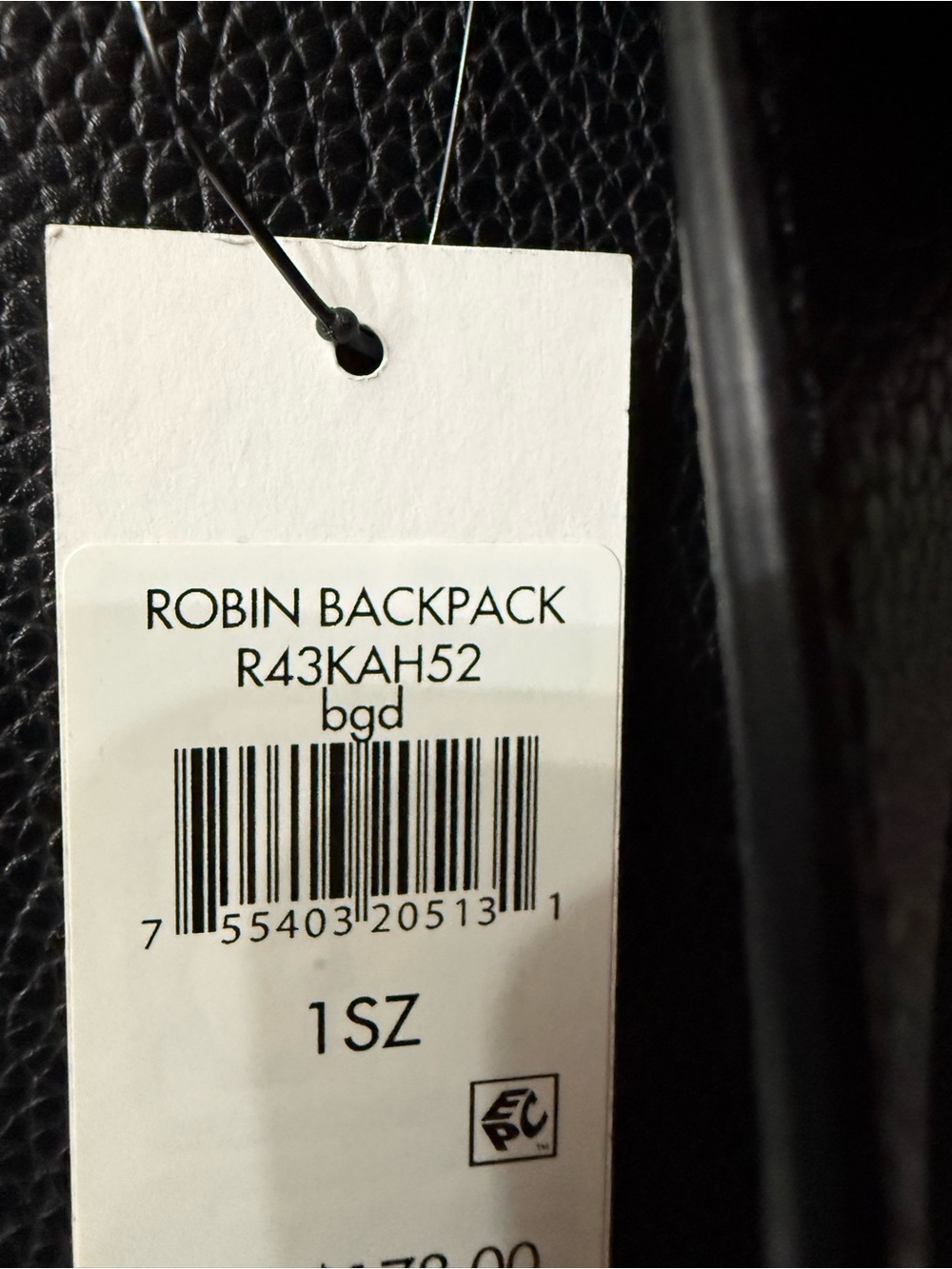 DKNY Robin Small Backpack Black Pebbled Faux Leather Gold Logo NWT Dust Bag - Picture 10 of 12